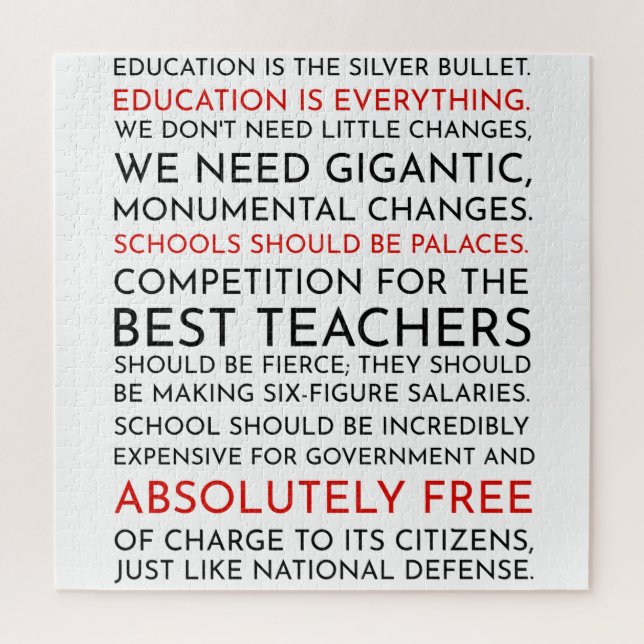 Quebra-cabeça do discurso de educação do West Wing (Vertical)