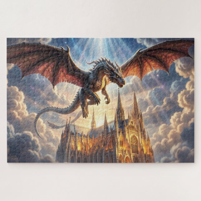Quebra-cabeça do Dragão Sobre a Catedral (Horizontal)