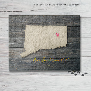 Quebra-cabeça do Estado de Connecticut – Rústico N