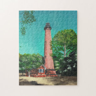 Quebra-cabeça do farol da praia de Currituck