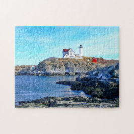 Quebra-cabeça do farol de Neddick do cabo (luz dos