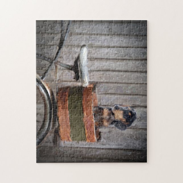 Quebra-cabeça do filhote de cachorro de Doxie (Vertical)