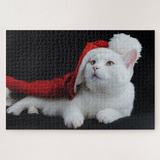 Quebra-cabeça do Gato de Natal (Horizontal)