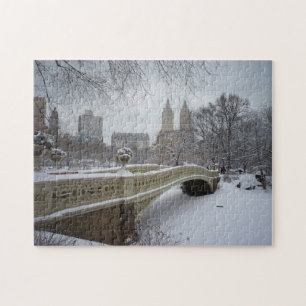 Quebra-cabeça do inverno do Central Park - ponte