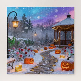 Quebra-cabeça do Jardim de Halloween de Inverno