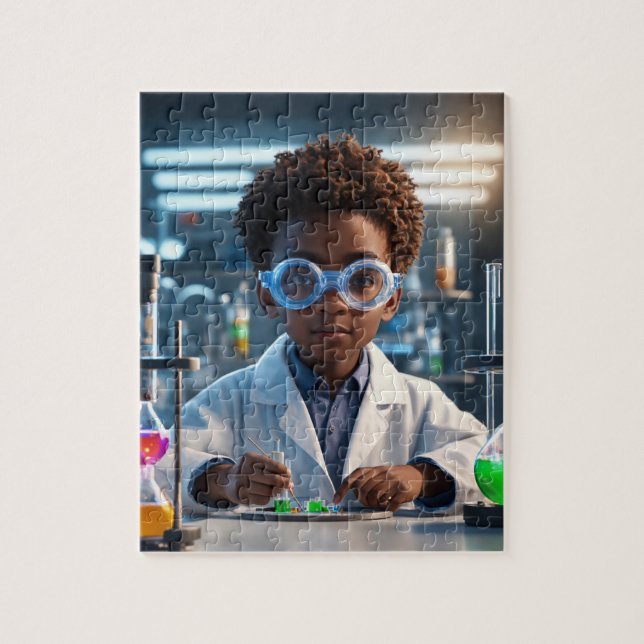 Quebra-cabeça do Jovem Cientista Brilhante (Vertical)