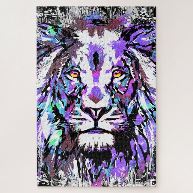 Quebra-cabeça do Leão Azul - Quebra-cabeça do Leão (Vertical)