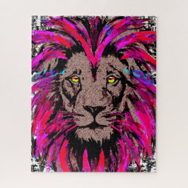 Quebra-cabeça do Leão Rosa - Desenho do Retrato do