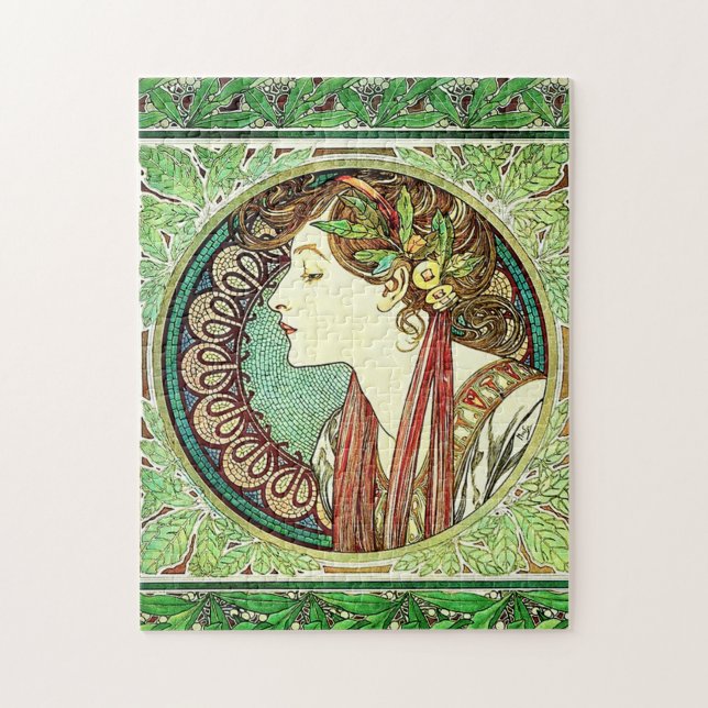 Quebra-cabeça do louro de Alphonse Mucha (Vertical)