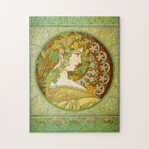 Quebra-cabeça do louro de Alphonse Mucha