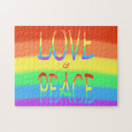 Quebra-cabeça do Love and Peace Rainbow Letters