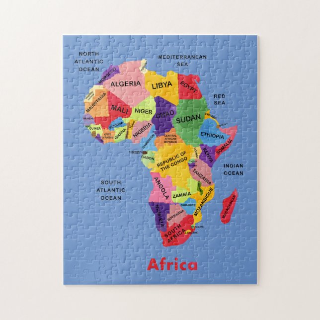 Quebra-cabeça do mapa africano (Vertical)