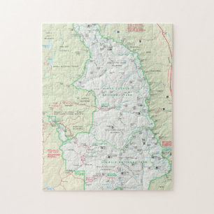 Quebra-cabeça do mapa da sequóia/reis Garganta
