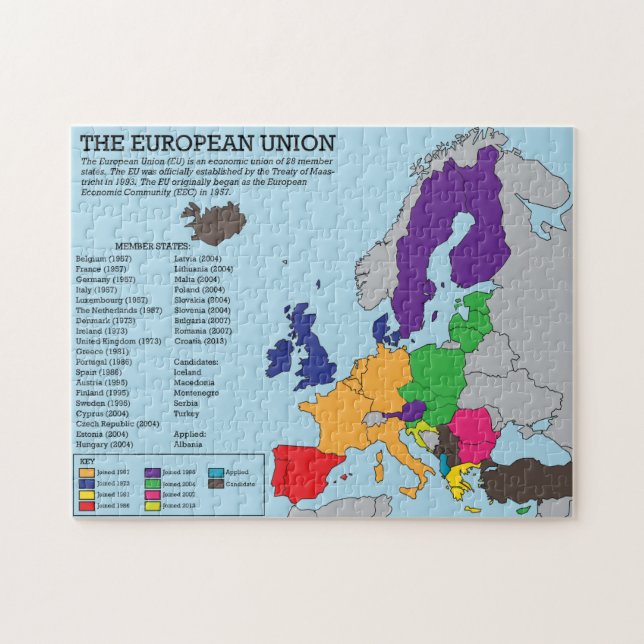 Quebra-cabeça do mapa da União Europeia (Horizontal)