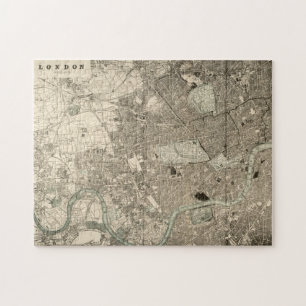 Quebra-cabeça do mapa de Londres do vintage