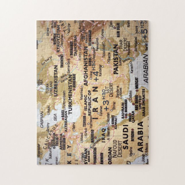Quebra-cabeça do mapa de Médio Oriente (Vertical)