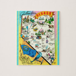 Quebra-cabeça do Mapa do Cartão Postal de Nevada