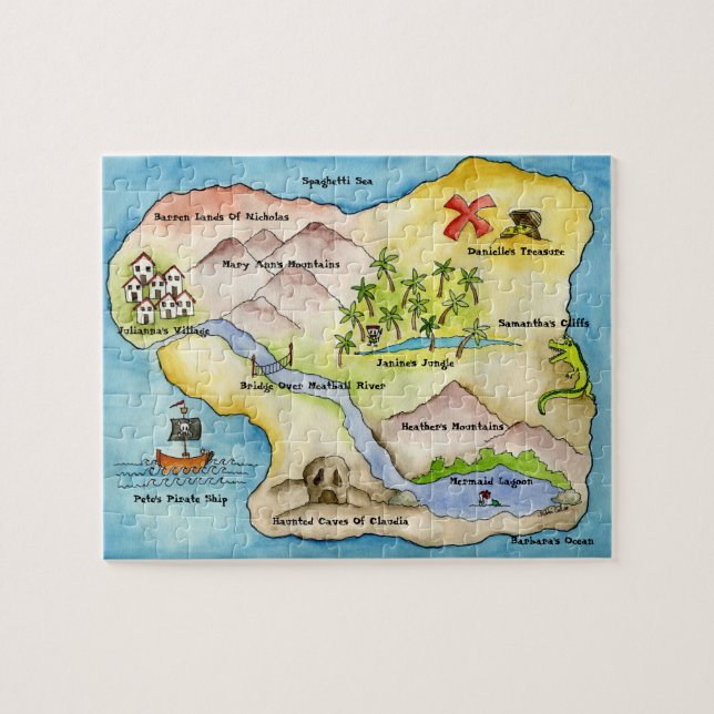 Quebra-cabeça do mapa do pirata (Horizontal)