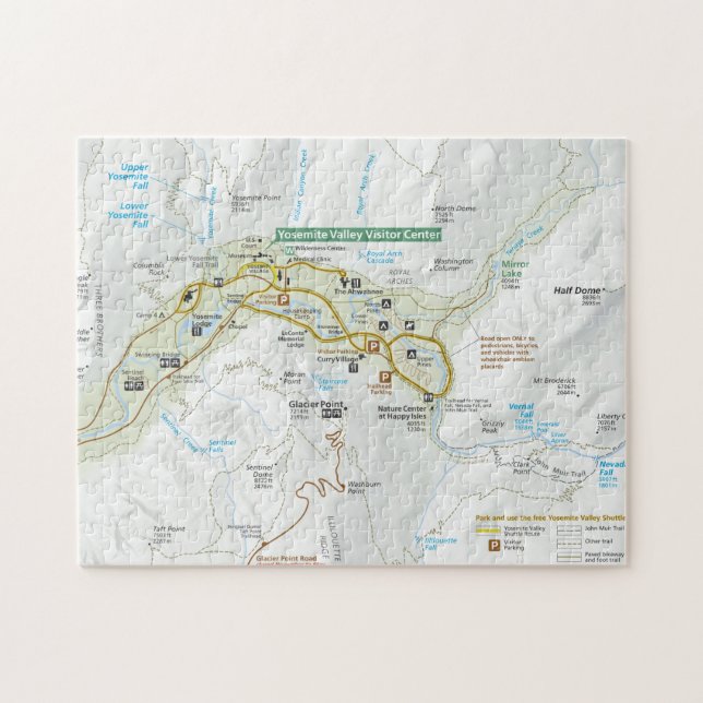 Quebra-cabeça do mapa do vale de Yosemite (Horizontal)