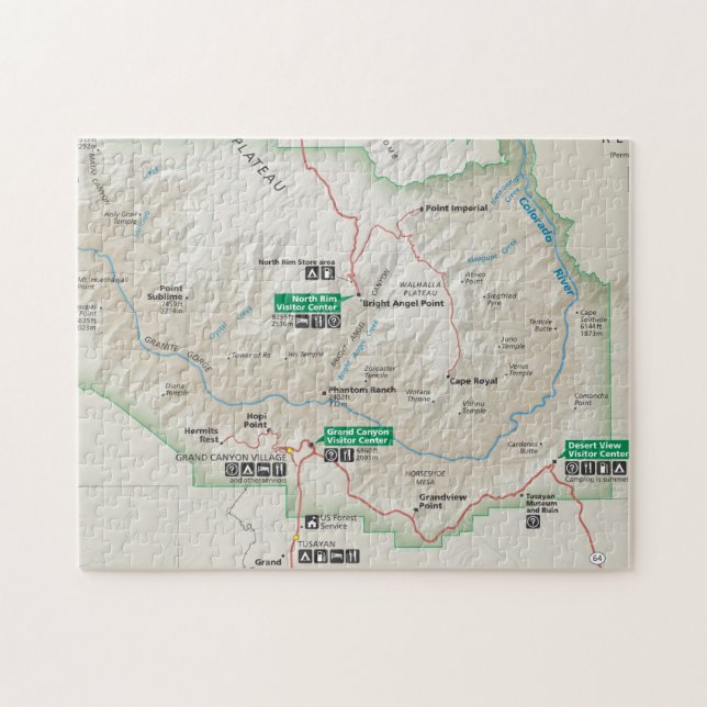 Quebra-cabeça do mapa Grand Canyon (Horizontal)