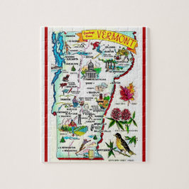 Quebra-cabeça do Mapa Vintage Vermont