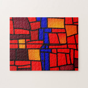 Quebra-cabeça do mosaico do vitral