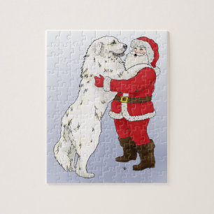 Quebra-cabeça do Natal de grandes Pyrenees