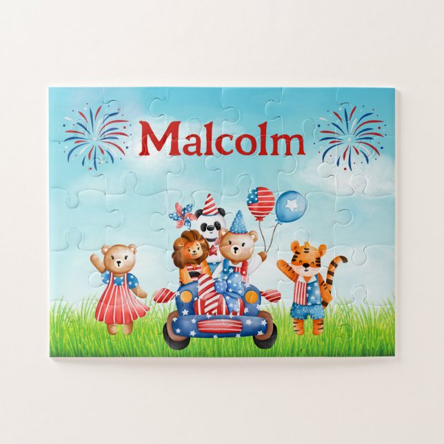 Quebra-cabeça do Nome Filho Personalizado do Quart (Horizontal)