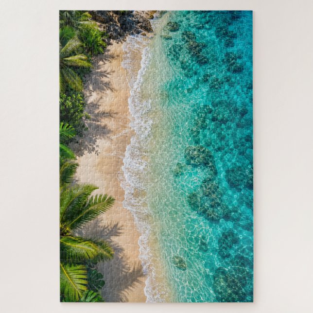 Quebra-cabeça do Oceano Turquesa do Paraíso Tropic (Vertical)