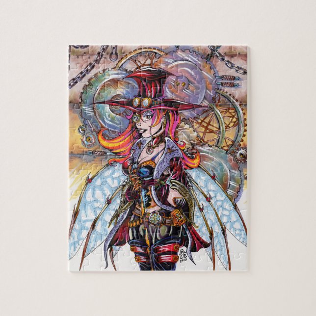 Quebra-cabeça do país das fadas de Steampunk (Vertical)