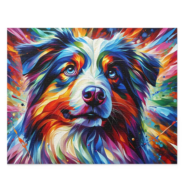 Quebra-cabeça do Pastor Australiano: Aussie Blue M (Australian Shepherd Puzzle: Blue Merle Aussie Jigsaw)