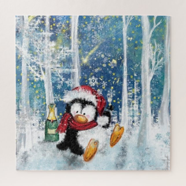 Quebra-cabeça do Pinguim de Natal (Vertical)