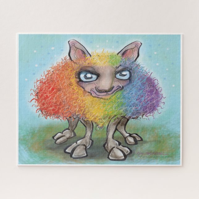 Quebra-cabeça do Rainbow Sheep Jigsee (Horizontal)
