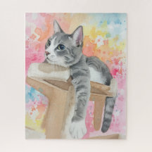 Quebra-cabeça do retrato do gato