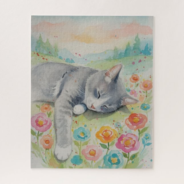 Quebra-cabeça do retrato do gato (Vertical)