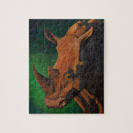 Quebra-cabeça do rinoceronte branco