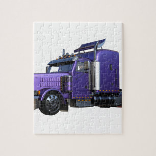 Quebra-cabeça Do roxo caminhão metálico do reboque de tractor