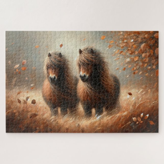 Quebra-cabeça do Shetland Pony Autumn time Jigsers (Horizontal)