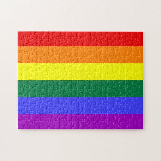 Quebra-cabeça do Sinalizador do Orgulho Arco-Íris (Horizontal)