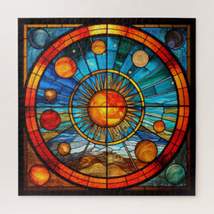 Quebra-cabeça do Sistema Solar de Vidro Estacionad