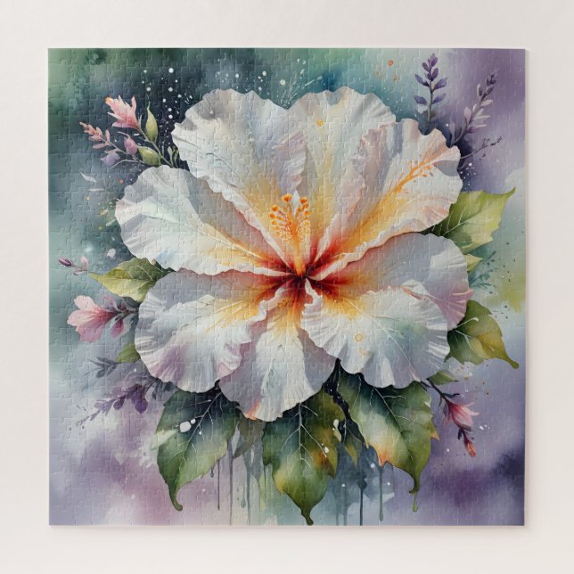 quebra-cabeça do sonho de hibisco branco (Vertical)