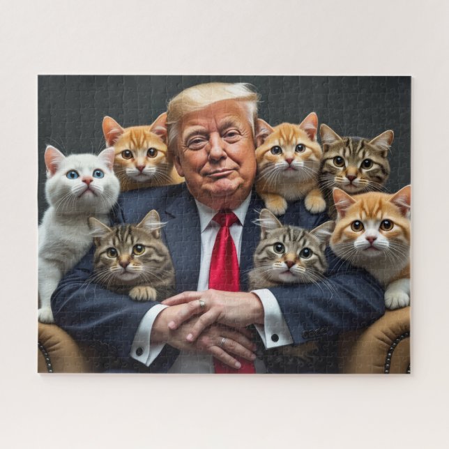 QUEBRA-CABEÇA DO TRUMP E GATOS (Horizontal)
