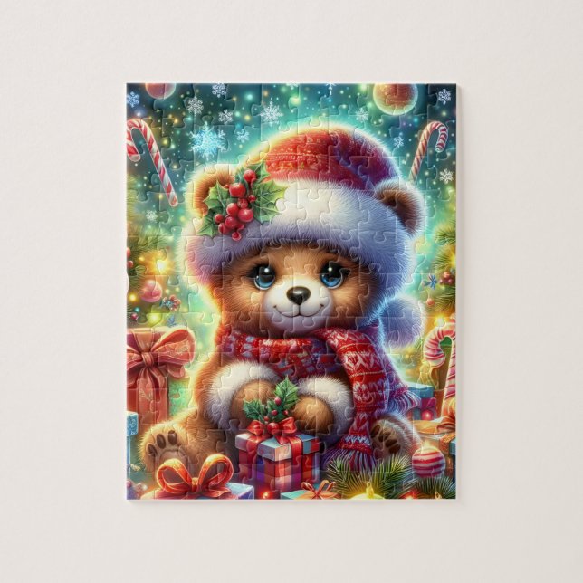 Quebra-cabeça do Urso de Natal Teddy (Vertical)