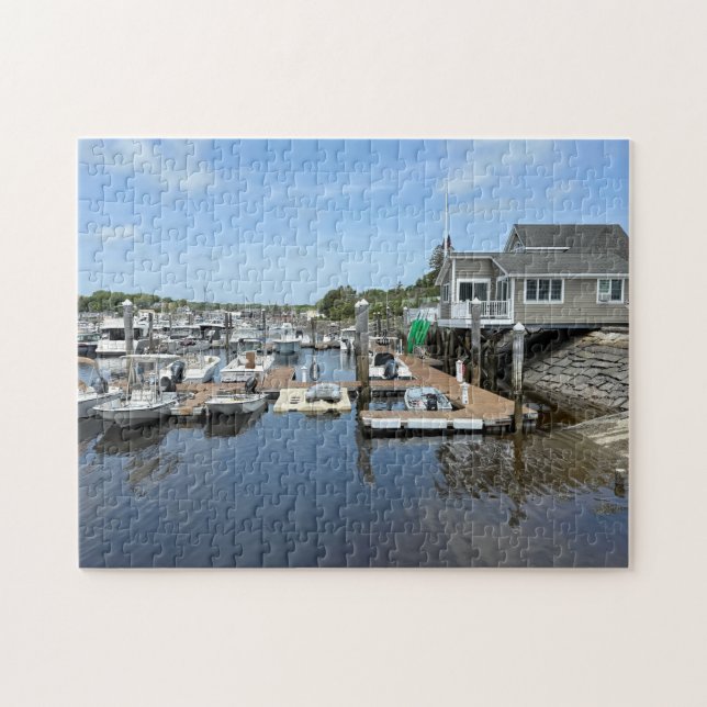Quebra-cabeça Docas de pesca em Kennebunkport Maine (Horizontal)