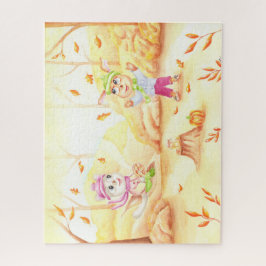 Quebra-cabeça Doce caminhada do outono na floresta