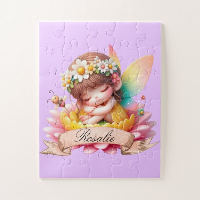 Quebra-cabeça Doce Fantasia Floral Sonhos Doces Fada Adormecida (Vertical)