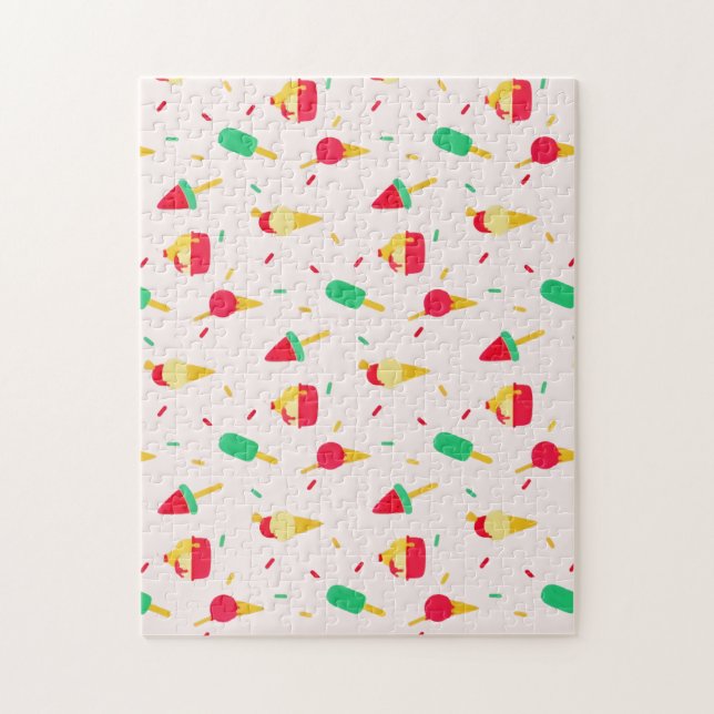 Quebra-cabeça Doce Verão Divertido Sorvete Arco-Íris Sprinkles (Vertical)