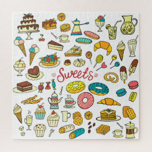 Quebra-cabeça Doces de rosca coloridos: design de sobremesa