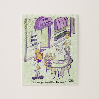 Quebra-cabeça Dog Cafe Funny 8 x 10 Jigsaw Puzzle