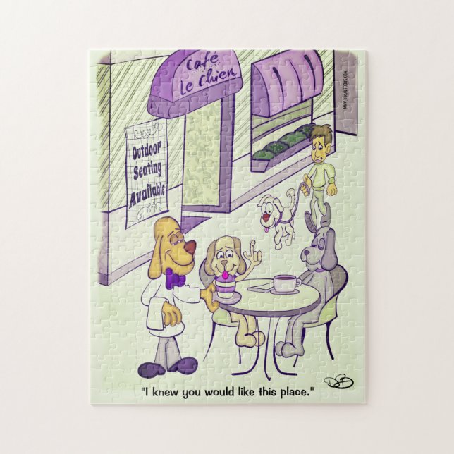 Quebra-cabeça Dog Cafe Funny Jigsaw Puzzle (Vertical)